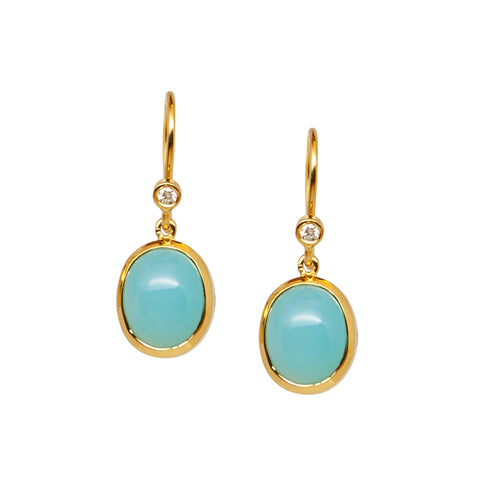 Chalcedony Gemstone Earrings - Amilla Jewelry