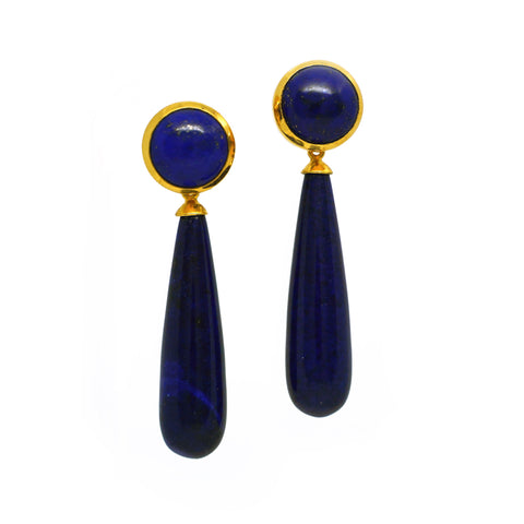 Lapis Lazuli Gemstone Stud Earrings - Amilla Jewelry