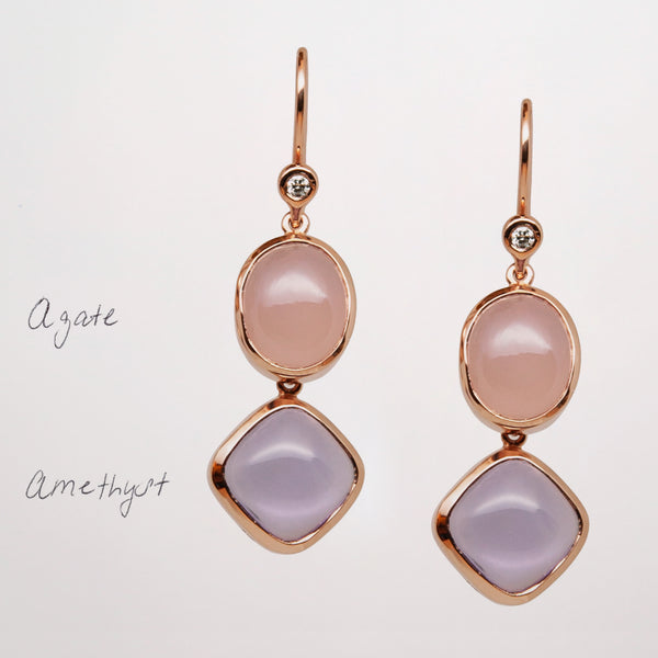 Pink Gemstone Earrings - Amilla Jewelry